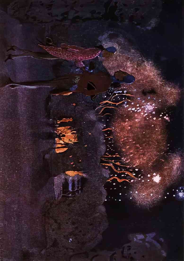 Konstantin Somov fireworks A4 Photo Print