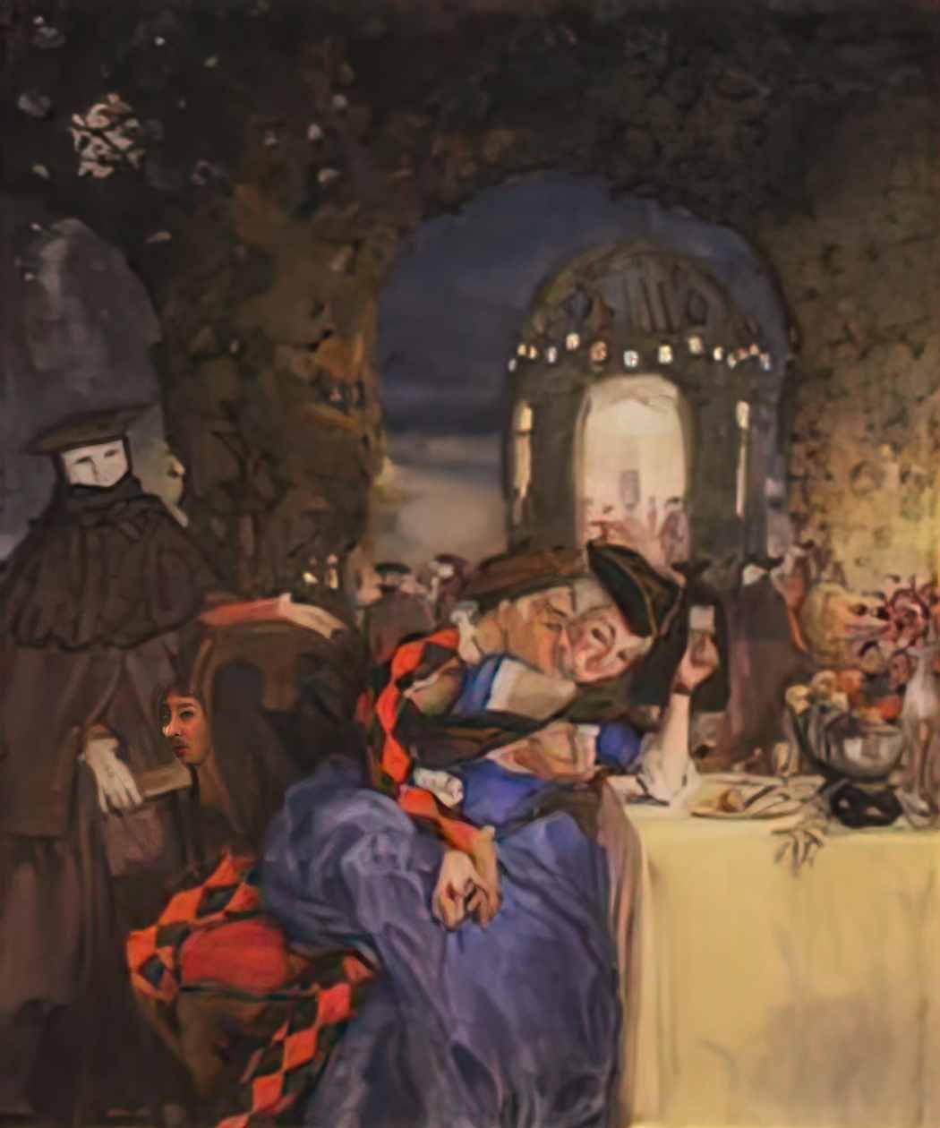 Konstantin Somov gallant scene in the garden Art A4 Photo Print UK