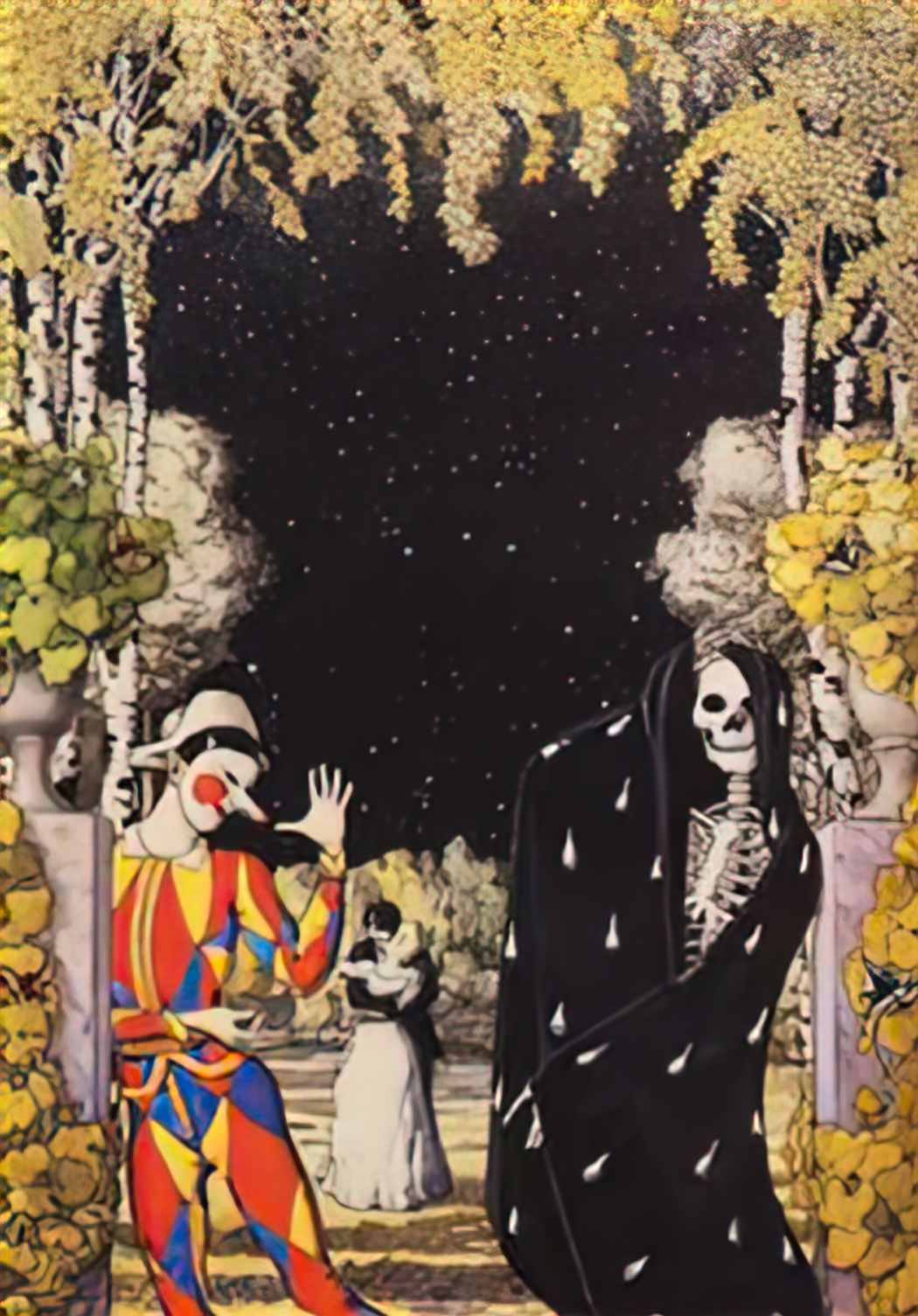 Konstantin Somov harlequin and death Art A4 Photo Print