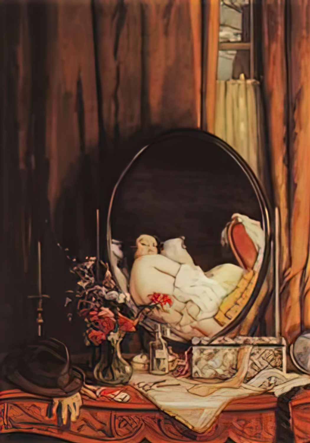 Konstantin Somov intimate reflection in the mirror on the dressing ta Art A4 Photo Print UK