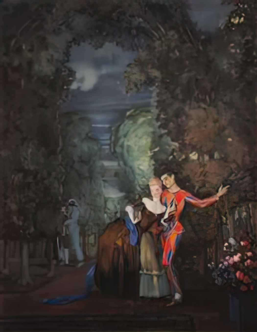 Konstantin Somov lady and harlequin Art A4 Photo Print