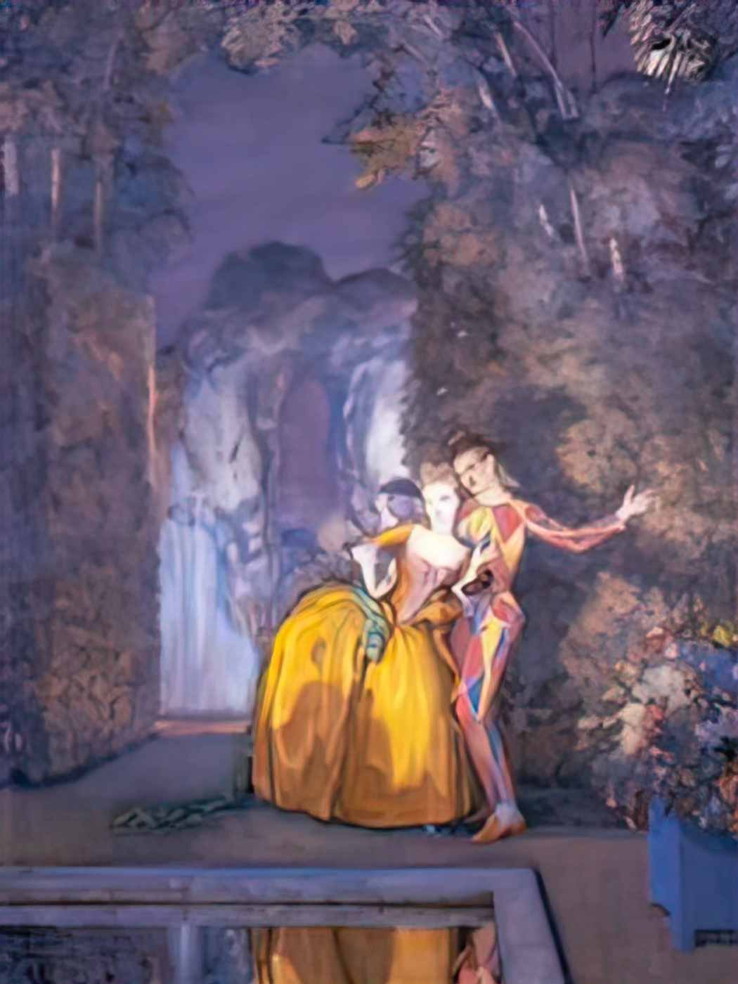 Konstantin Somov lady and harlequin fireworks Art A4 Photo Print