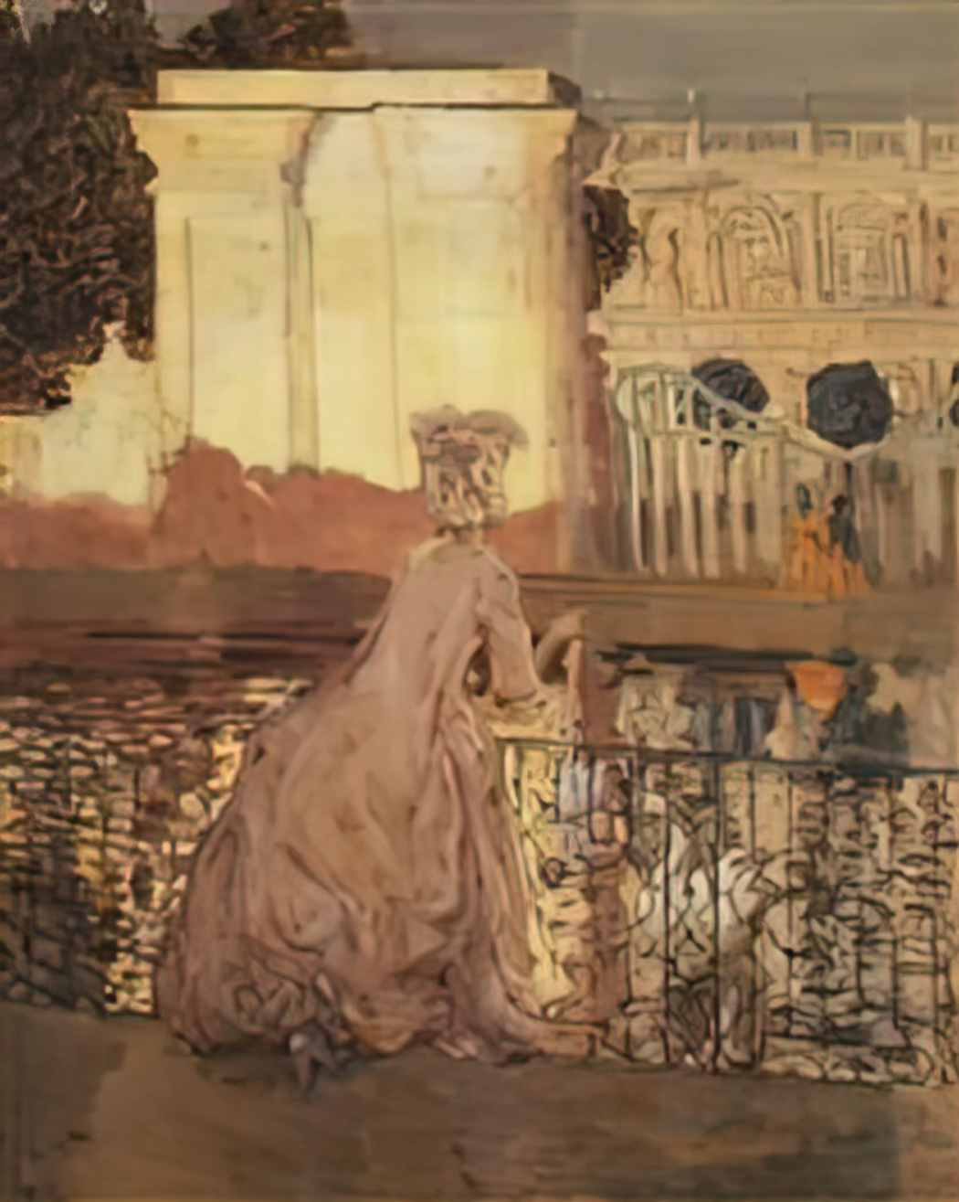 Konstantin Somov lady by the pool Art A4 Photo Print