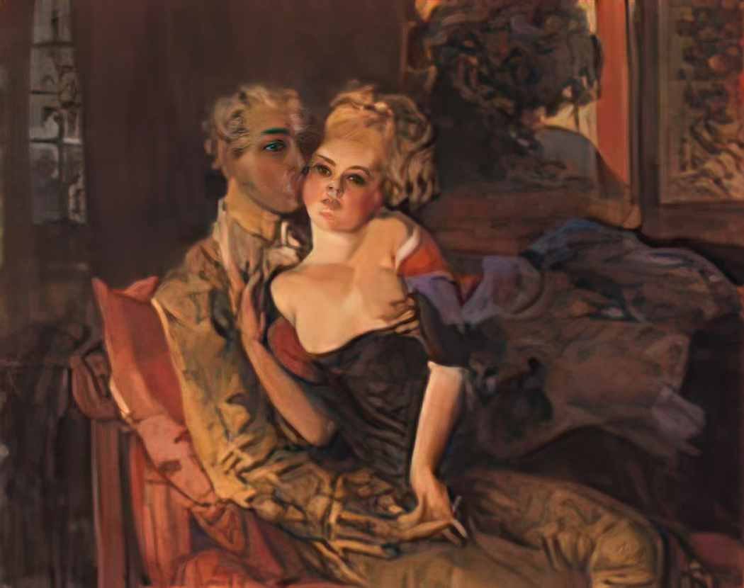 Konstantin Somov lovers evening 1910 Art A4 Photo Print UK