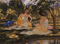 Konstantin Somov on the grass Art A4 Photo Print
