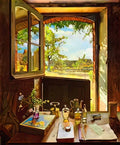 Konstantin Somov open door on a garden Art A4 Photo Print