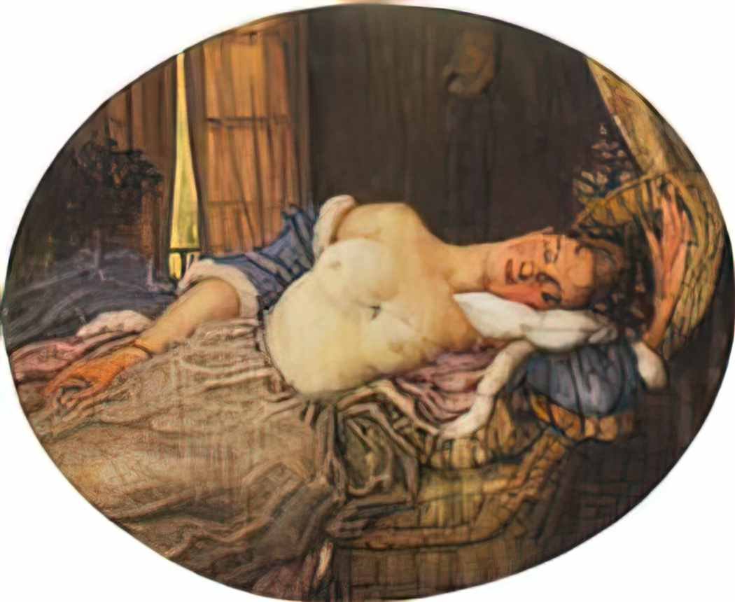 Konstantin Somov sleeping young woman Art A4 Photo Print