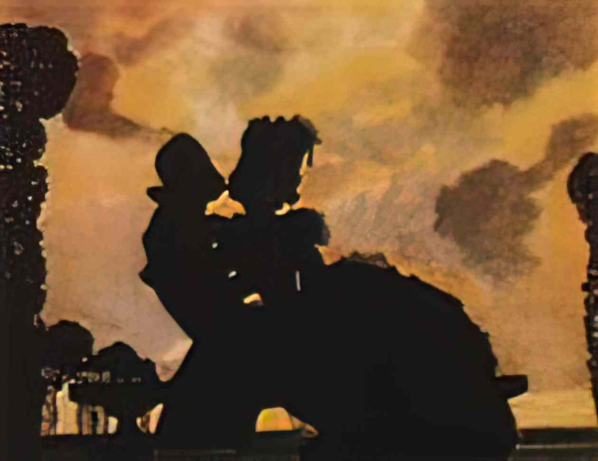 Konstantin Somov the kiss silhouette Art A4 Photo Print