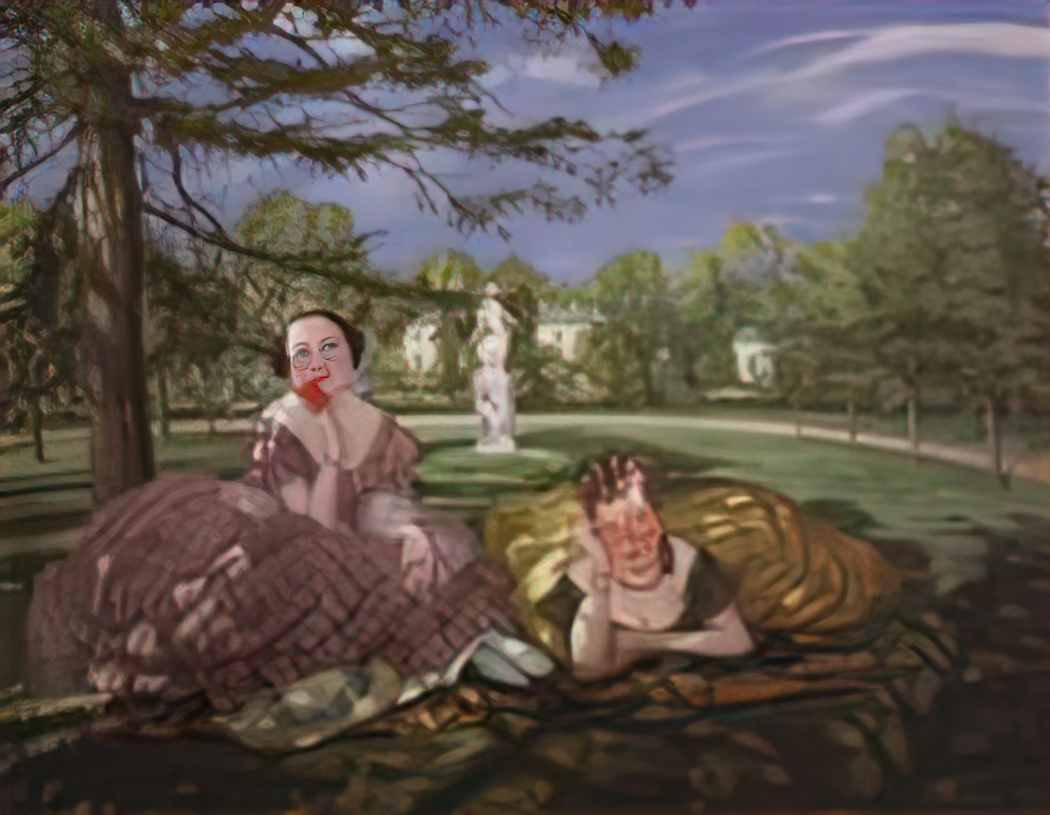 Konstantin Somov two ladies in the park Art A4 Photo Print UK