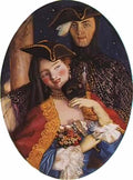 Konstantin Somov two masks pair on the eve of the carnival Art A4 Photo Print