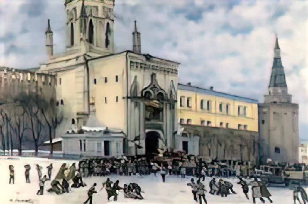 Konstantin Yuon assault on the kremlin in 1917 1951 Art A4 Photo Print