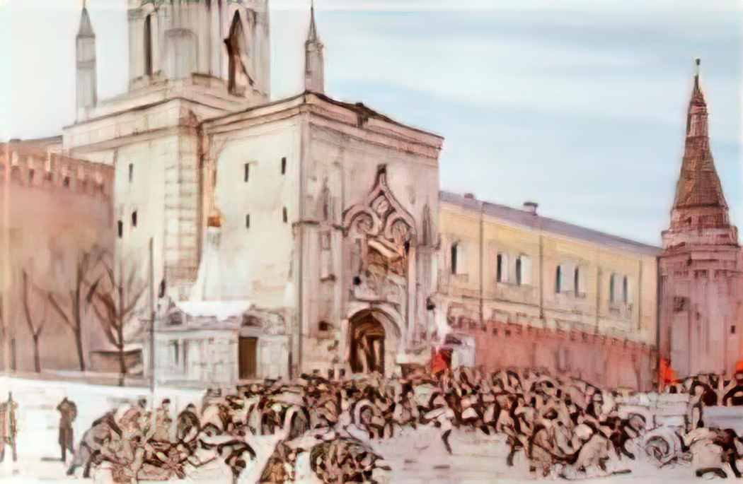 Konstantin Yuon before entering into kremlin nikolsky gate 2 15 novem Art A4 Photo Print