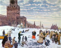 Konstantin Yuon feeding pigeons in red square in the years 1890 1900  Art A4 Photo Print UK