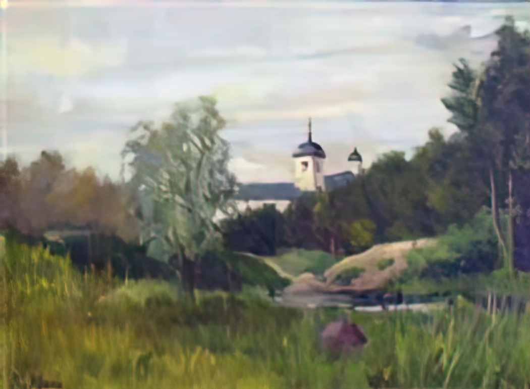 Konstantin Yuon landscape with a church Art A4 Photo Print