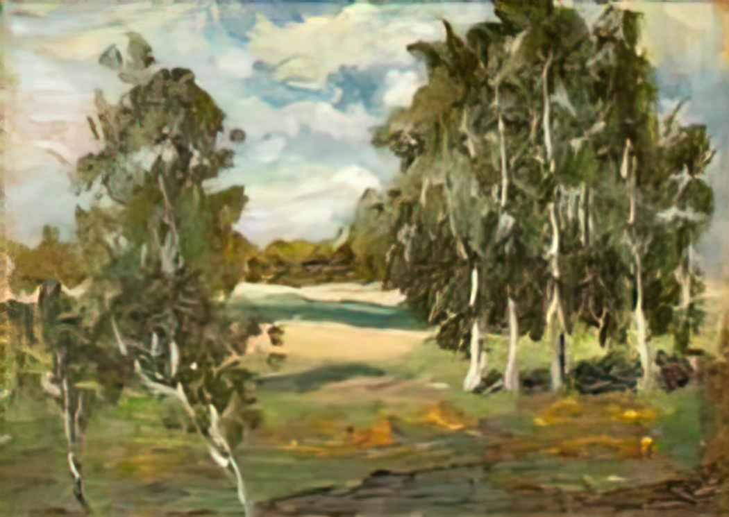 Konstantin Yuon landscape with birches Art A4 Photo Print