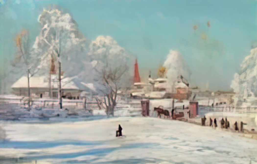 Konstantin Yuon monastery in the snow 1900 Art A4 Photo Print