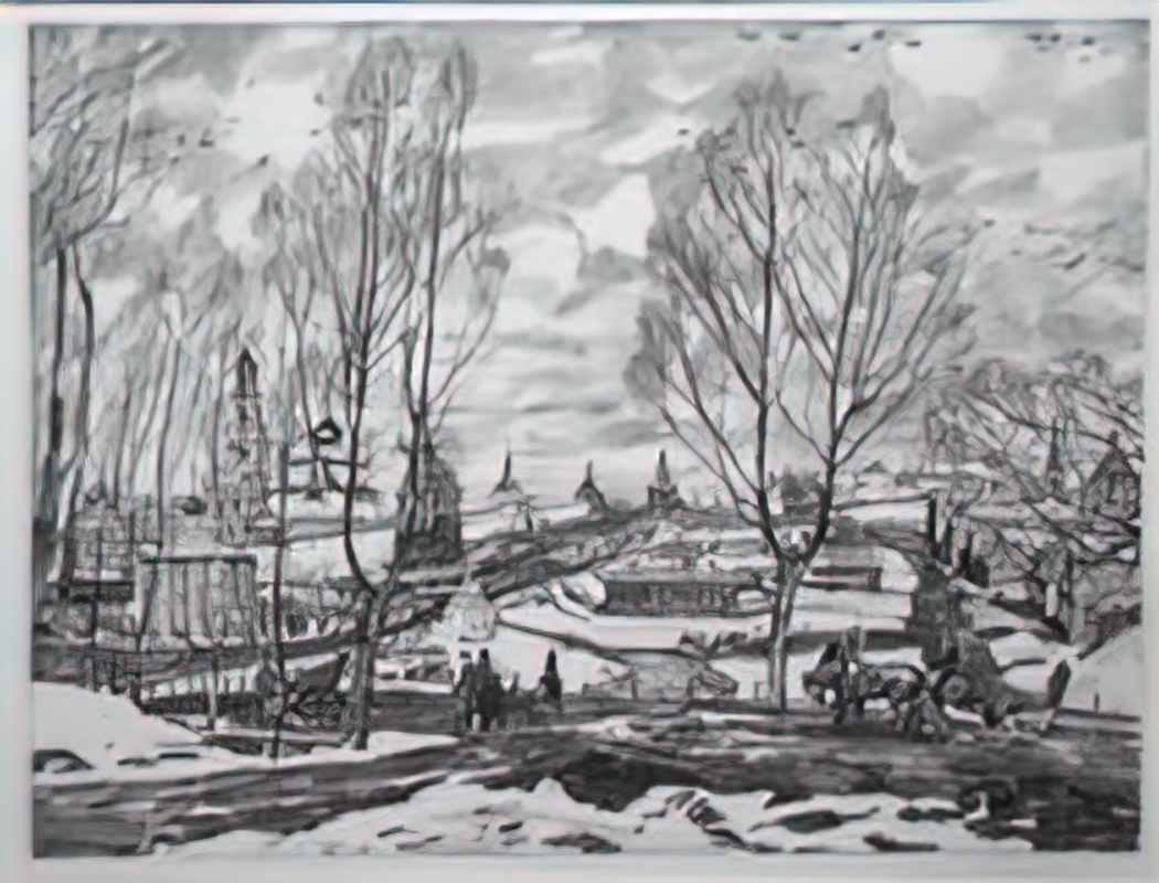 Konstantin Yuon sergiyev posad march 1923 Art A4 Photo Print