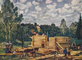 Konstantin Yuon the housebuilding Art A4 Photo Print