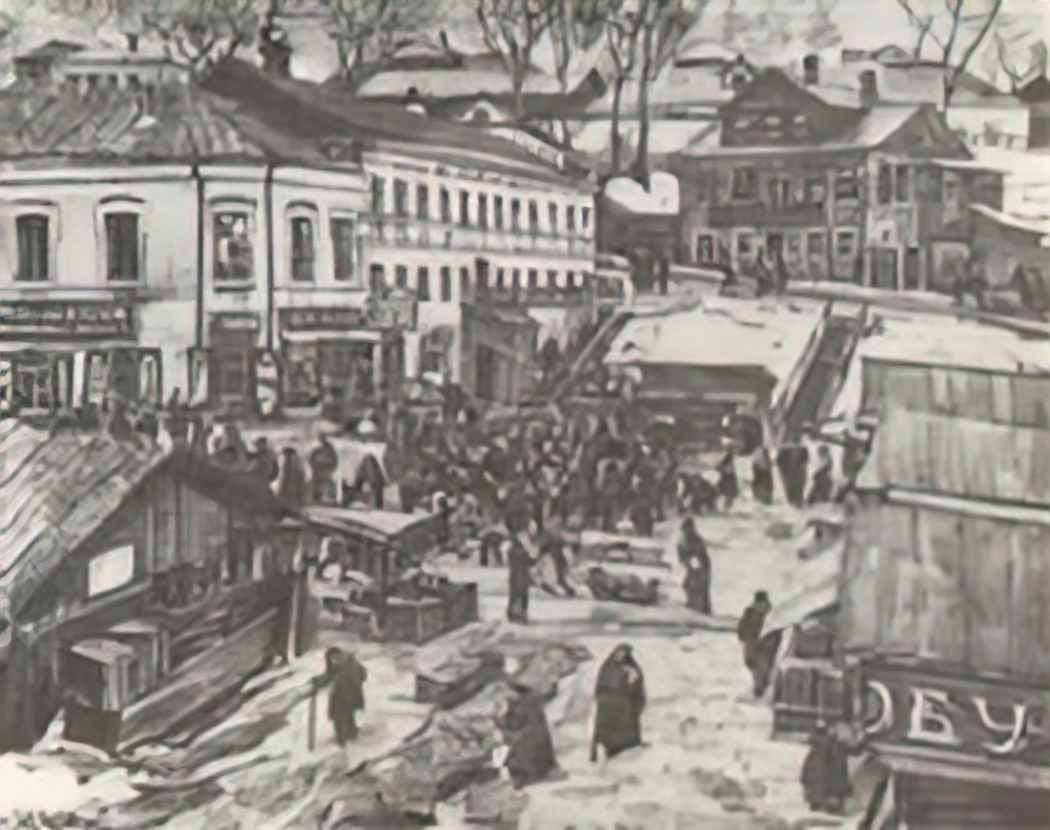 Konstantin Yuon torjok the red market outside Art A4 Photo Print