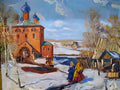 Konstantin Yuon winter landscape with the red church Art A4 Photo Print UK