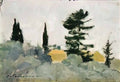 Konstantinos Parthenis landscape with cypresses 1920 Art A4 Photo Print UK