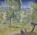 Konstantinos Parthenis pine trees on kerkyra 1917 Art A4 Photo Print