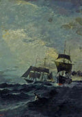 Konstantinos Volanakis boats at the sea CROP A4 Photo Print