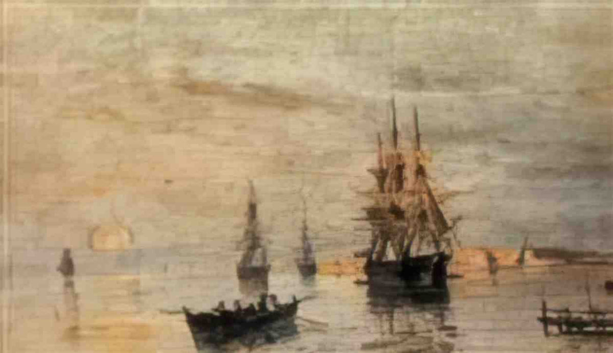 Konstantinos Volanakis sailing ships at dawn Art A4 Photo Print