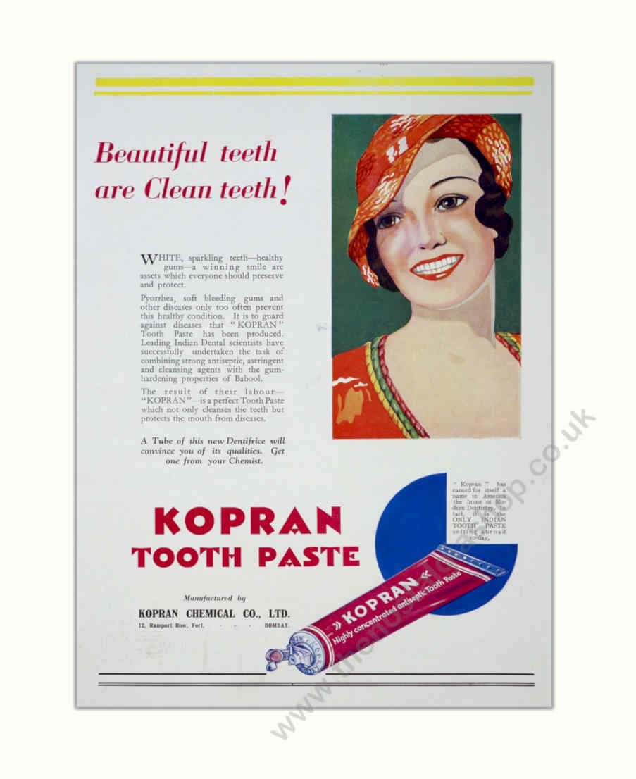 Kopran Tooth Paste Vintage Retro Advert Poster A4 Photo Print