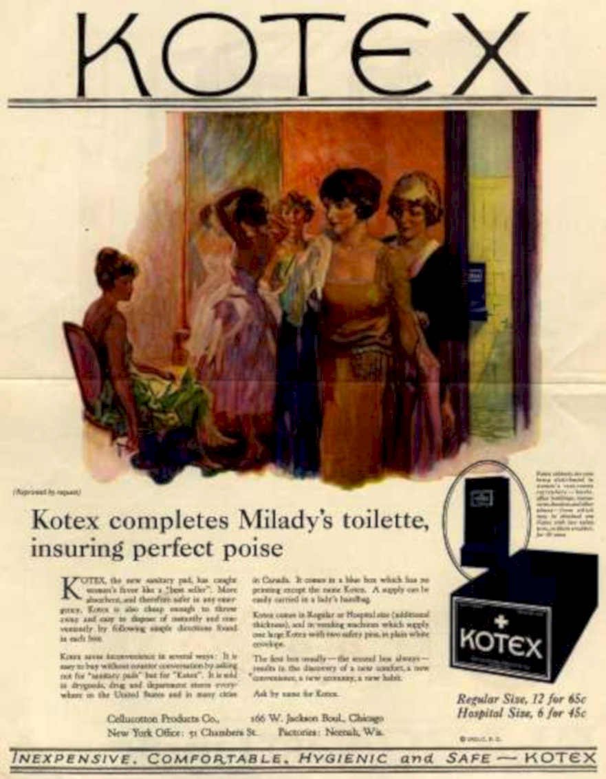 Kotex Milady Poise Vintage Retro Advert Ads A4 Photo Print
