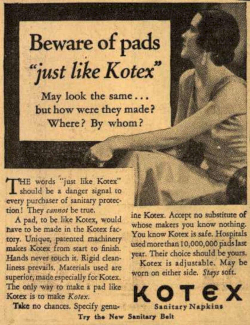 Kotex Pads Belt Vintage Retro Advert Ads A4 Photo Print