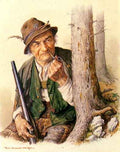Kraemer Peter Hunters And A Mountaineer A4 Photo Print
