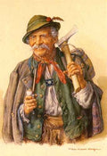 Kraemer Peter Woodcutters Mountaineers and Hunters A4 Photo Print