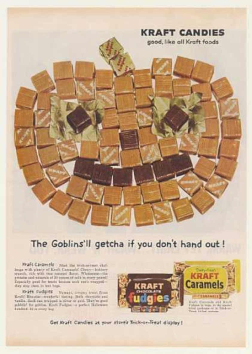 Kraft Candies Jackolantern Vintage Retro Advert Ads A4 Photo Print