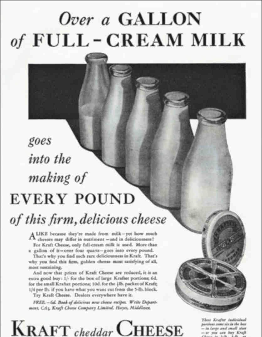 Kraft Cheddar Milk Vintage Retro Advert Poster A4 Photo Print