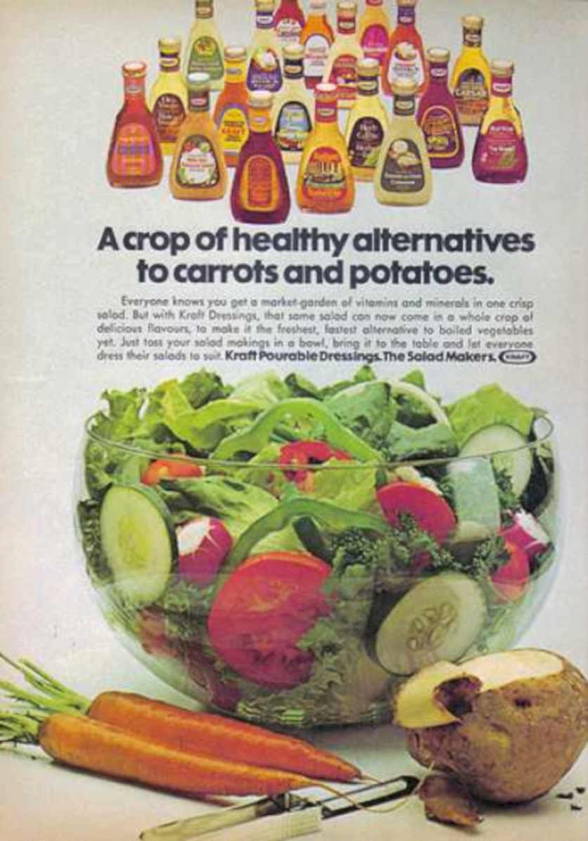 Kraft Dressings Salad Vintage Retro Advert Ads A4 Photo Print