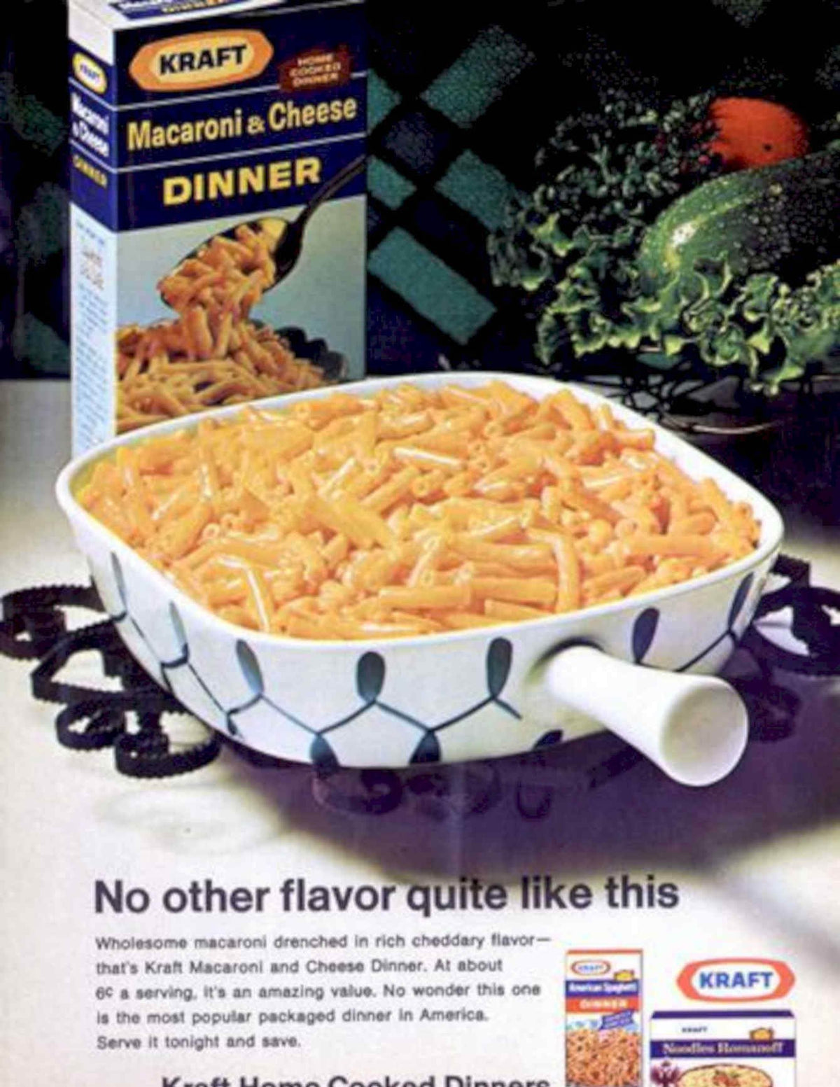 Kraft Macaroni Dinner Vintage Retro Advert Poster A4 Photo Print