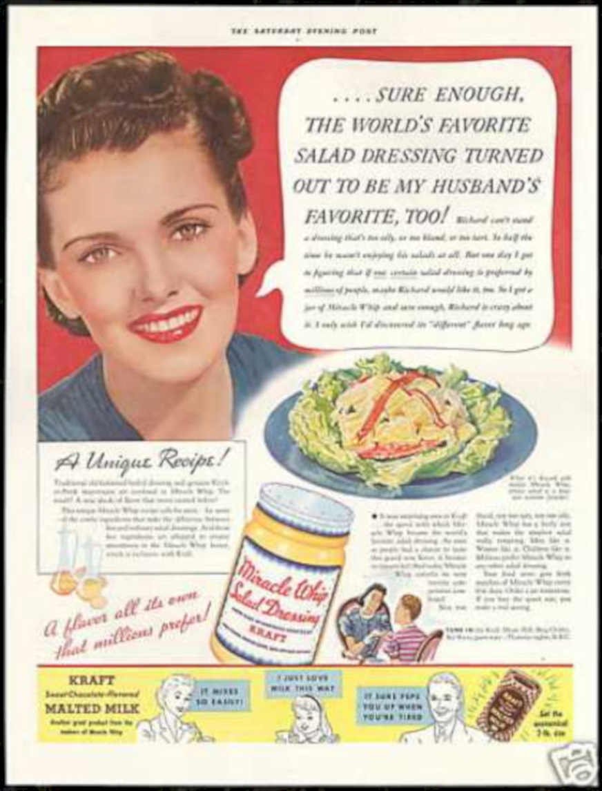 Kraft Miracle Whip Vintage Retro Advert Ads A4 Photo Print