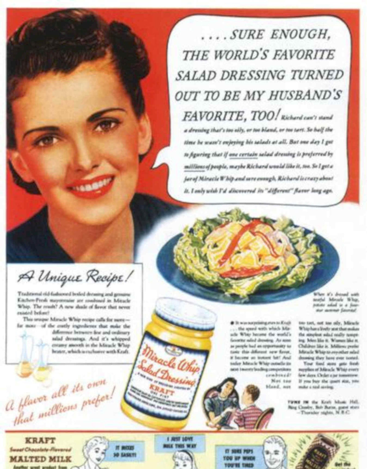 Kraft Miracle Whip Vintage Retro Advert Poster A4 Photo Print
