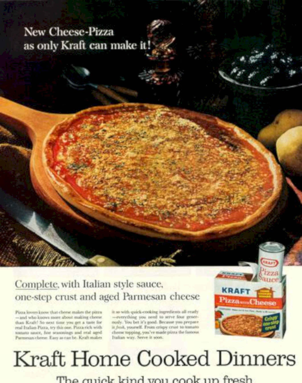 Kraft Pizza Dinner Vintage Retro Advert Poster A4 Photo Print