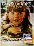 Kraft Singles Burger Vintage Retro Advert Ads A4 Photo Print