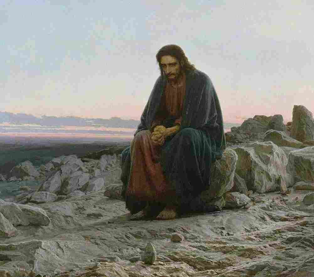 Kramskoi Christ in the Desert Art A4 Photo Print