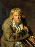Kramskoi Old Man with a Crutch Art A4 Photo Print