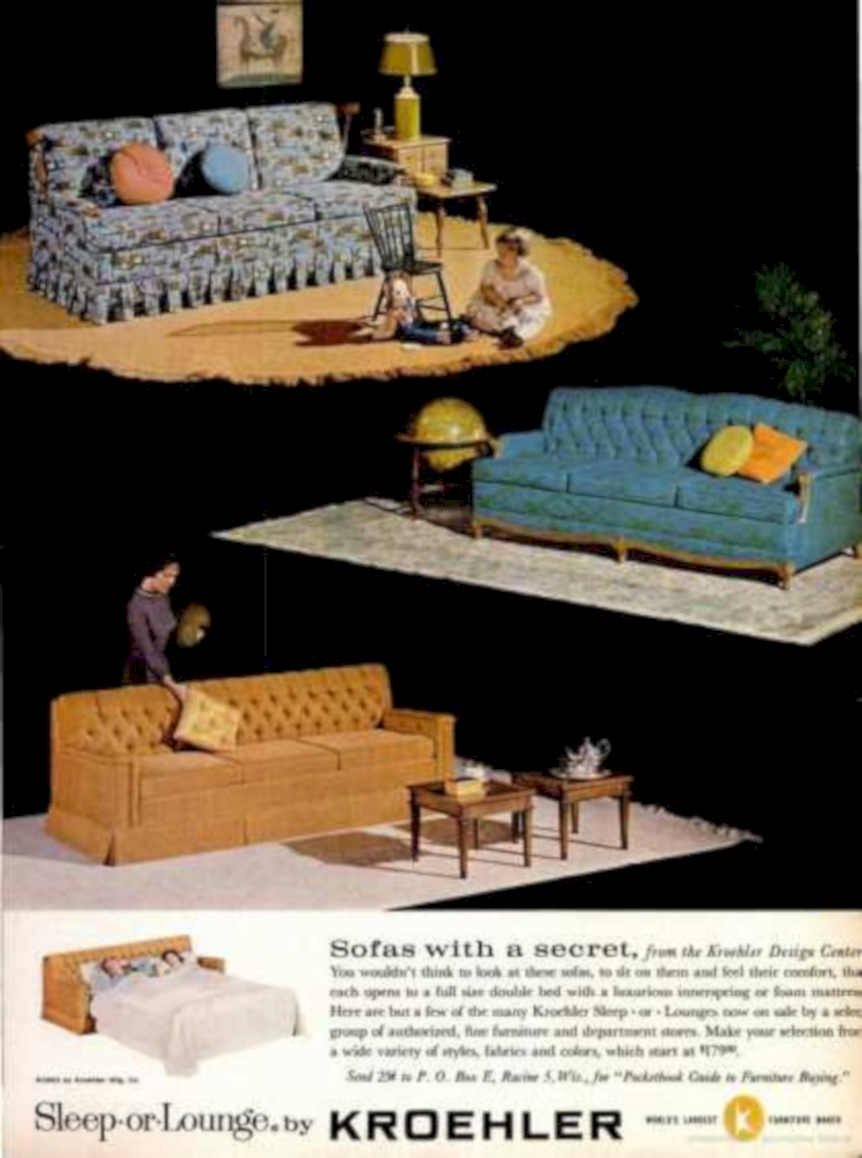 Kroehler Sofas Interior Vintage Retro Advert Ads A4 Photo Print