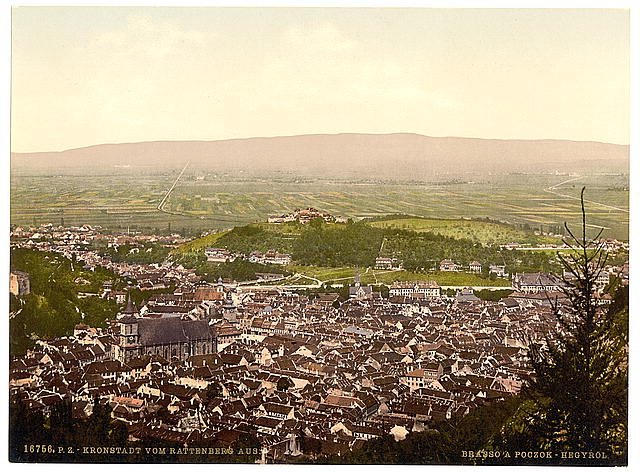 Kronstadt from Rottenberg Hungary Vintage A4 Photo Print