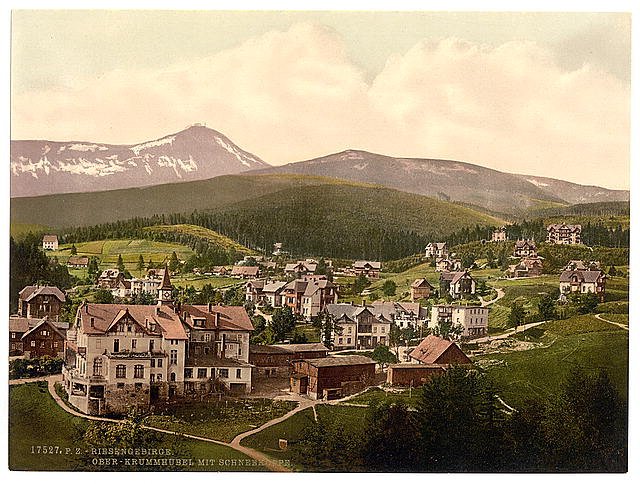 Krummhubel and Schneekoppe Riesengebirge Vintage A4 Photo Print