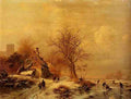 Kruseman Frederick Marianus Figures In A Frozen Winter Landscape A4 Photo Print