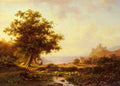 Kruseman Frederik Marianus An Extensive River Landscape With A Castle On A Hill Beyond A4 Photo Print