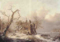 Kruseman Frederik Marianus Figures In A Winter Landscape A4 Photo Print