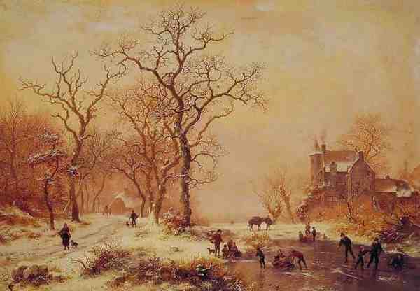 Kruseman Frederik Marianus Ice Skating A4 Photo Print